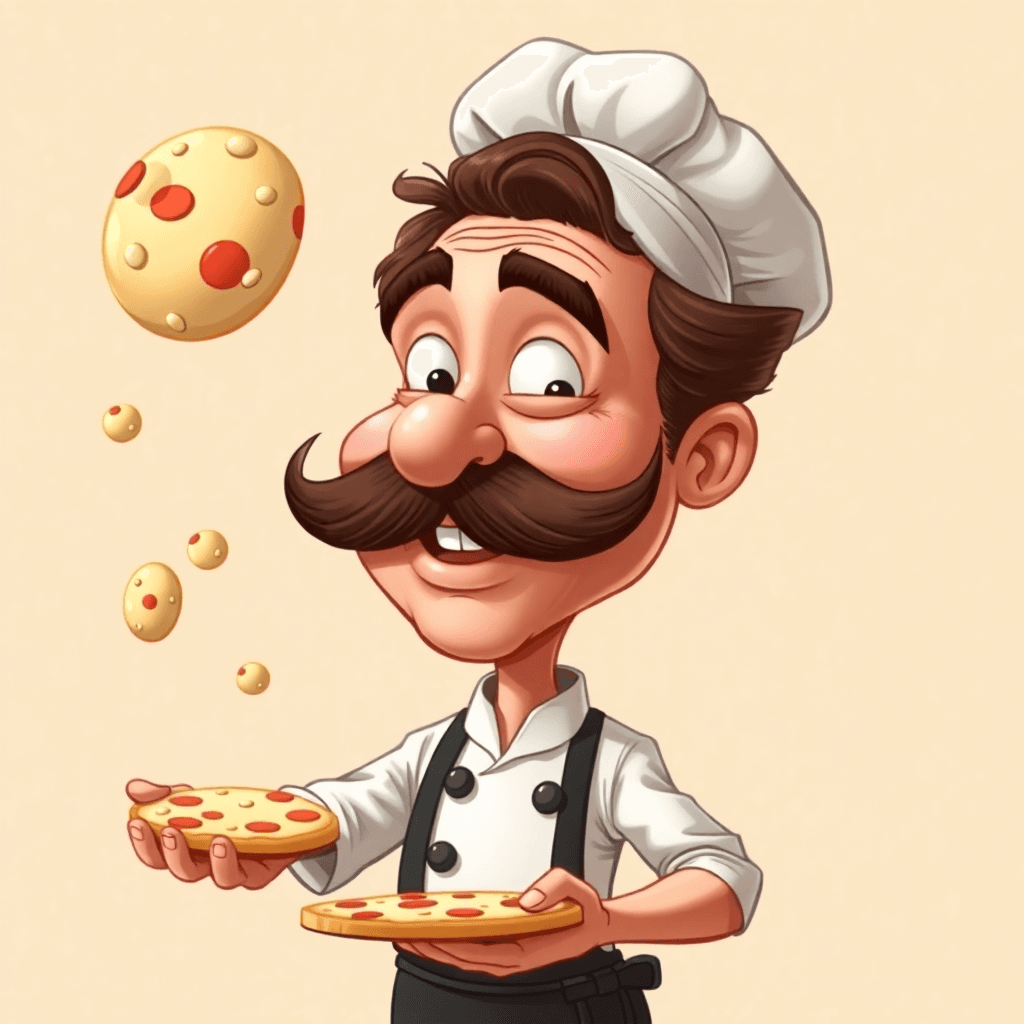 Whimsical Chef Dough Toss: Portrait AI image template