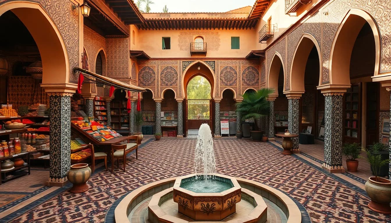 Vibrant Marrakech Spice Market: Art & Style AI image template