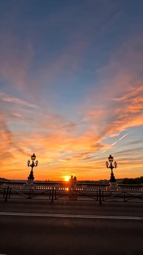 Sunset Family Bridge Moment: Video AI video template