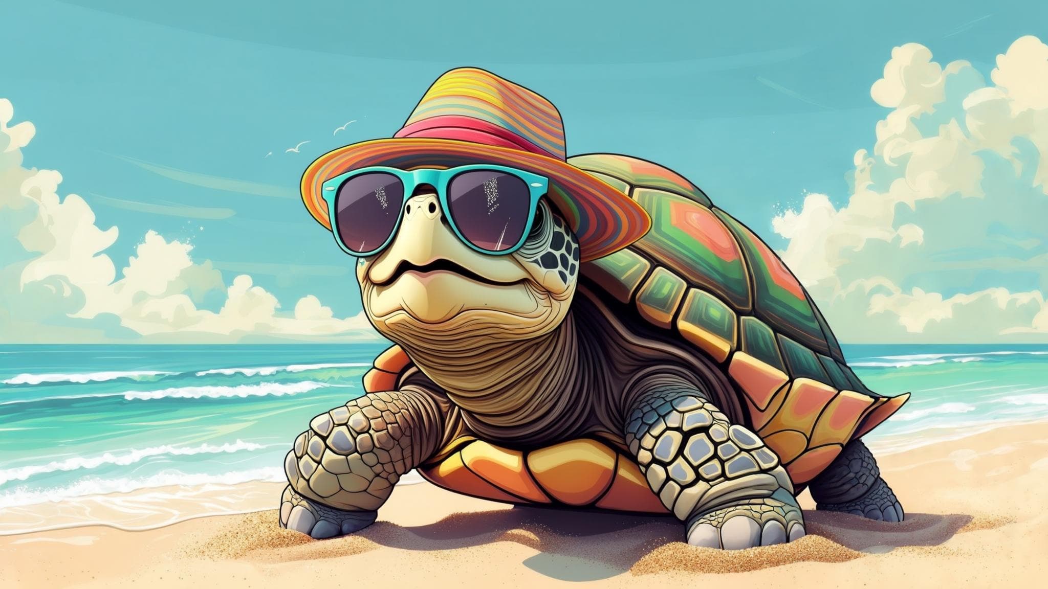 Sunglasses Turtle Beach Fun: Fun & Trends AI image template