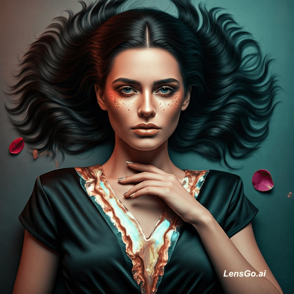 Porcelain Skin Fantasy Portrait: Portrait AI image template