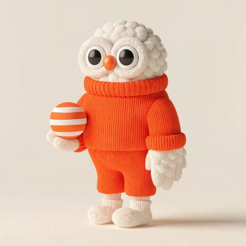 A friendly owl mascot illustration for a learning app in two colors, generated with Recraft V4