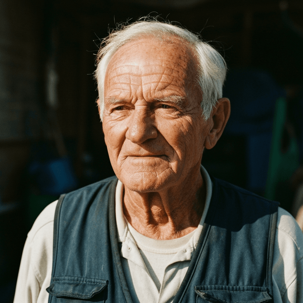 Elderly Fisherman Portrait Weathered: Portrait AI image template