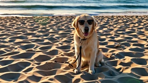 Sunglasses Beach Retriever: Video AI video template
